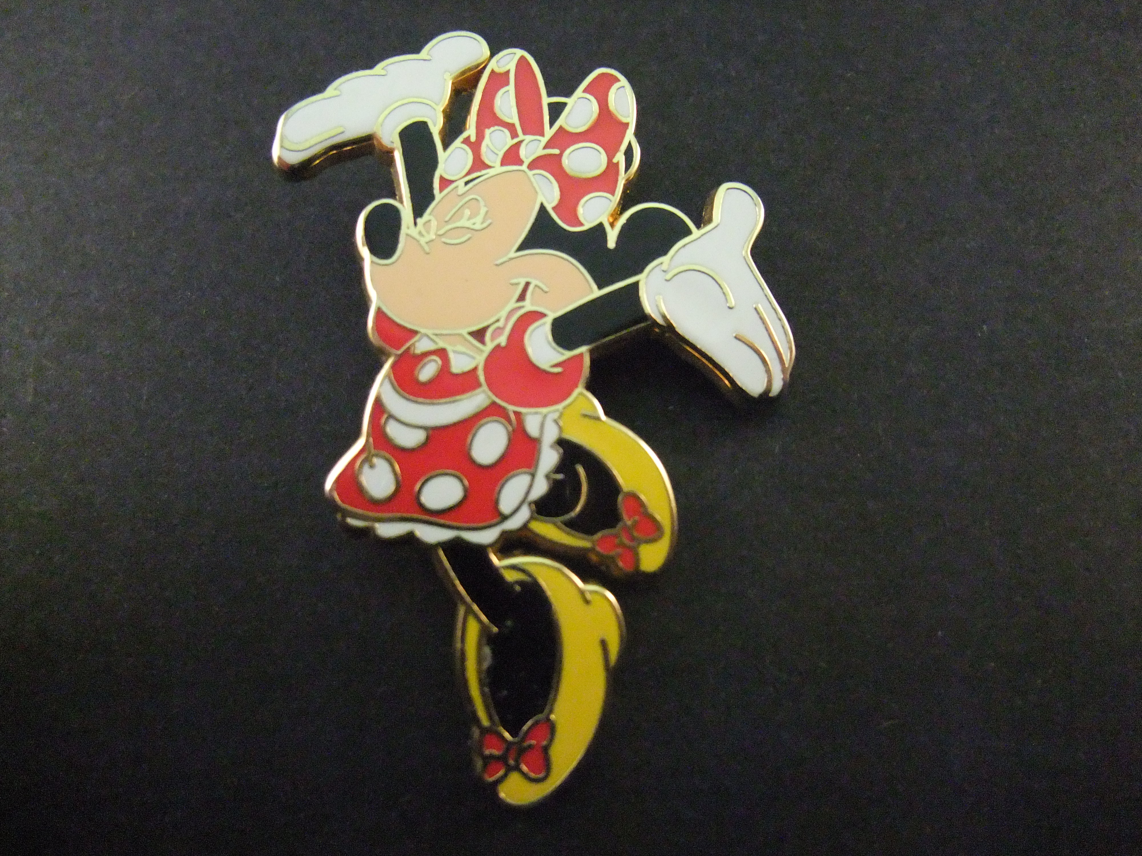 Minnie Mouse Disney vriendin van Mickey Mouse, is blij
